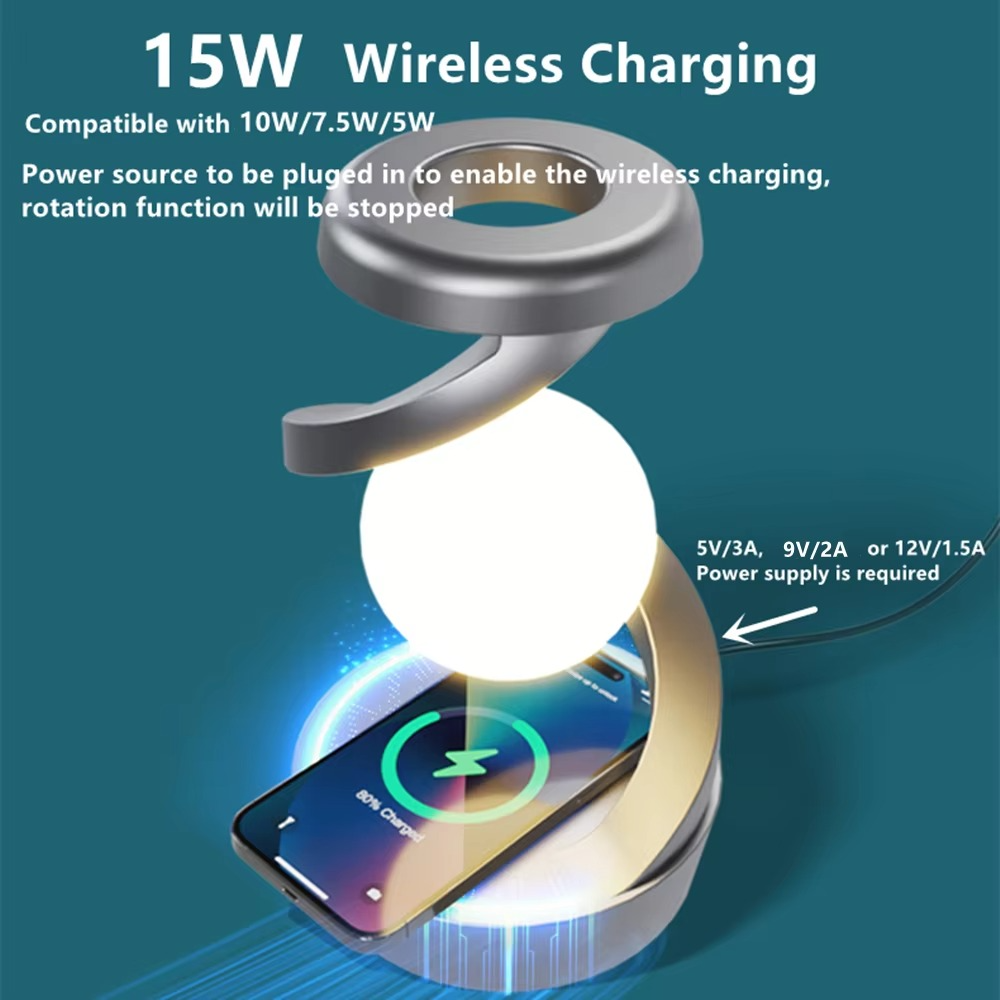 Aurora Levitating Lamp - Floating Wireless Charger and RGB Ambient Night Light