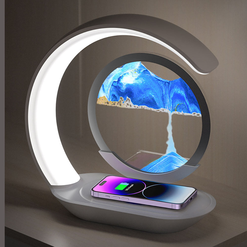 3D Moving Sand Art Lamp with Wireless Charging