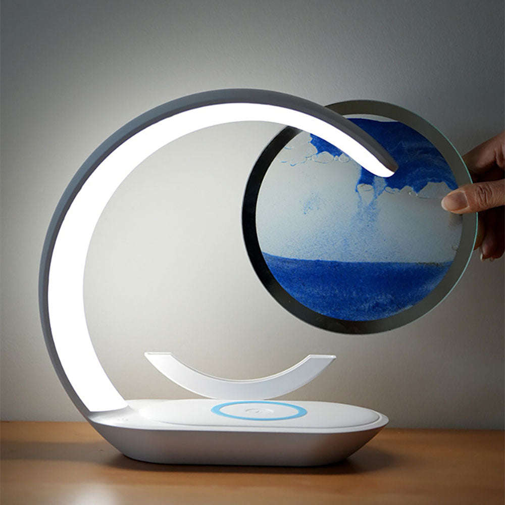 3D Moving Sand Art Lamp with Wireless Charging