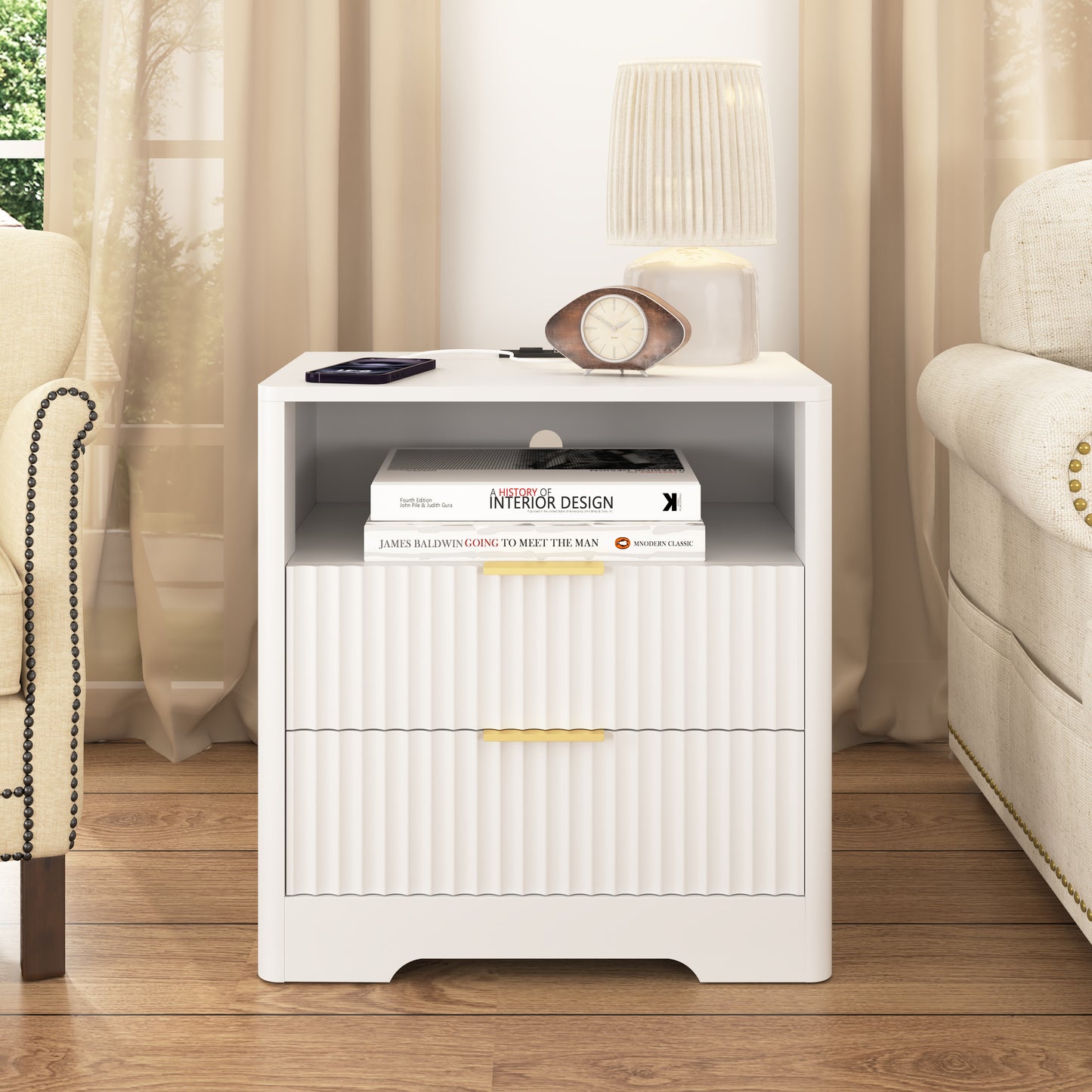 Halcyon Smart Charging Nightstand — Wireless Charge, USB & Ambient Light