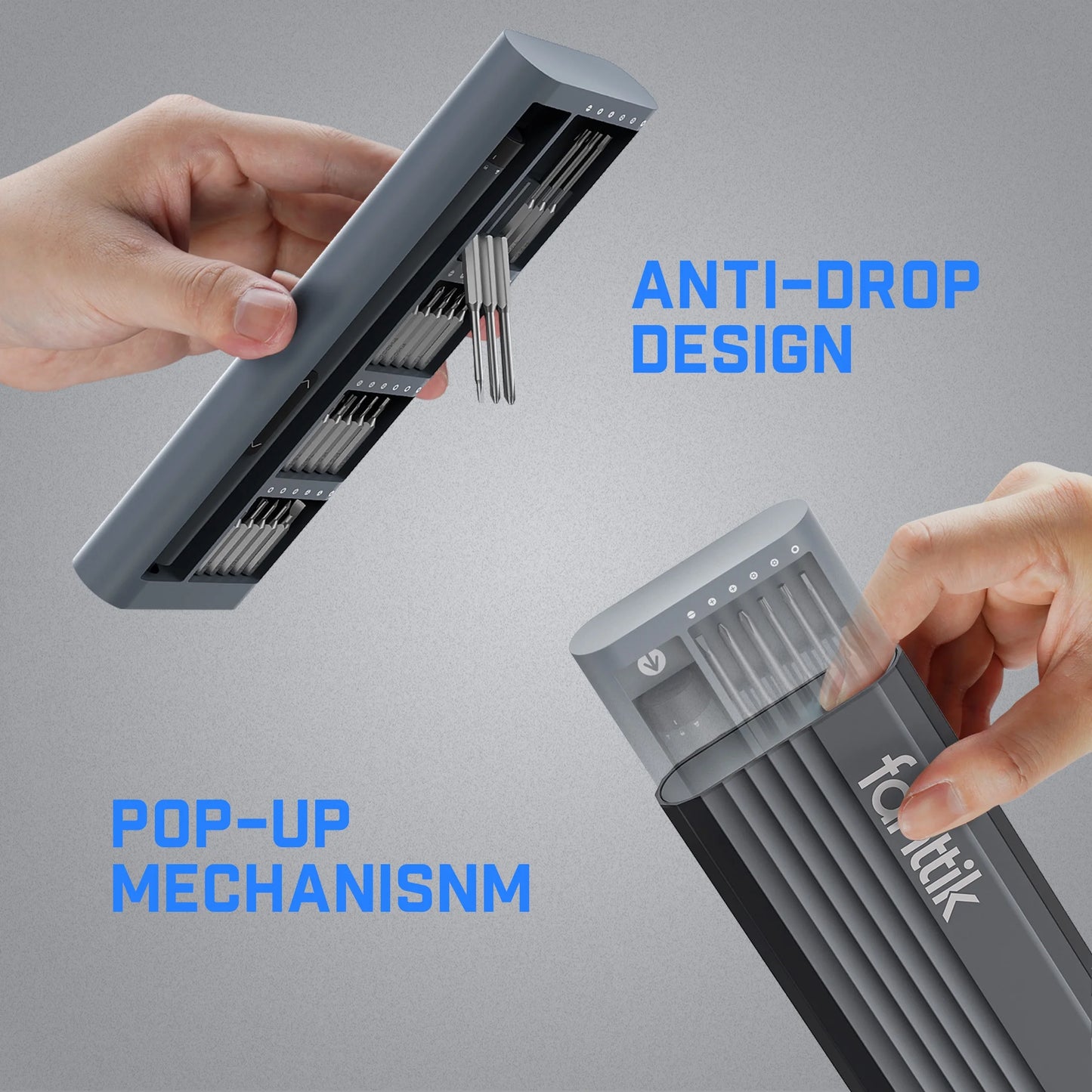 E1 Pro Cordless Electric Screwdriver Kit - 3.7V, 3 N.M Torque, 24 Magnetic Bits, Quick-Charge Battery & Magnetic Holder - Perfect for Electronics Repair (Phones, Laptops, Watches)