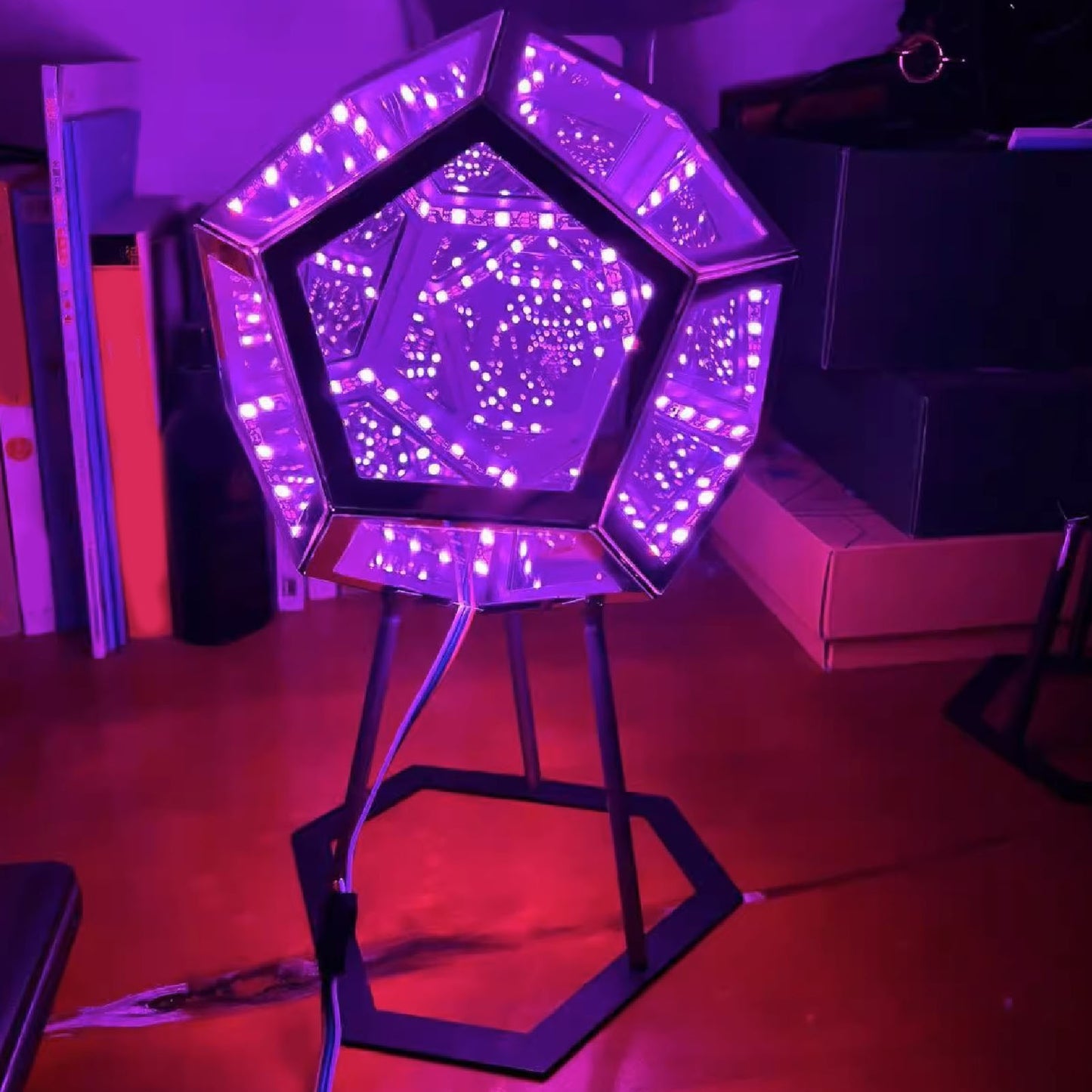 Dodeca Infinity Geometric Light — Modern Wall & Desk Accent