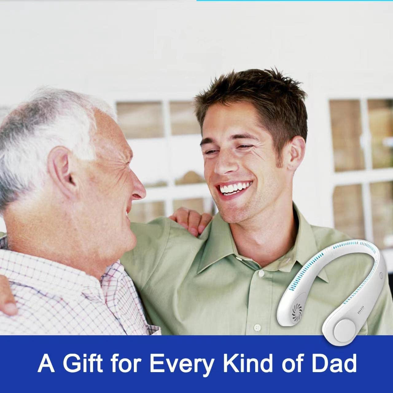 Portable Bladeless Neck Fan - Rechargeable, Wearable Personal Cooling Device with 3 Wind Speeds for Office, Sports & Travel - Perfect Gift for Dad!