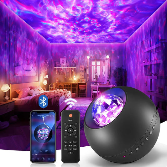 Enchanting Galaxy Projector with White Noise & Bluetooth Music - Perfect Night Light for Kids, Teens, and Adults!