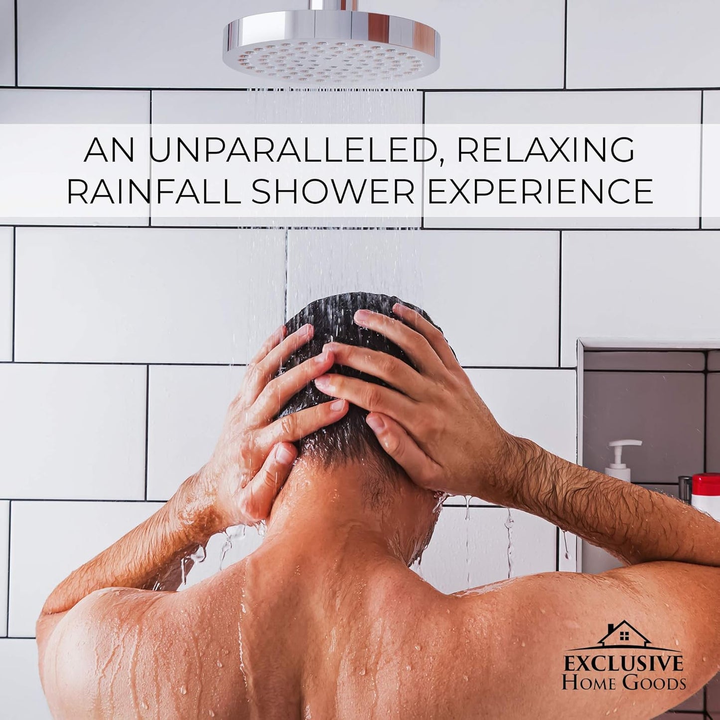 High Pressure Rainfall Shower Head - 6" Matte Black with Anti-Clog Jets & 360° Rotation - Rustproof & Adjustable for Ultimate Shower Experience