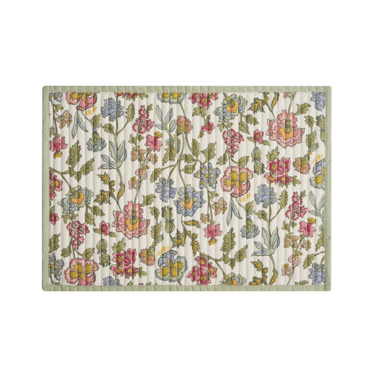 Drew Barrymore's  Wildflower Quilted Print Fabric Placemat - Stylish and Versatile, 20"W x 14