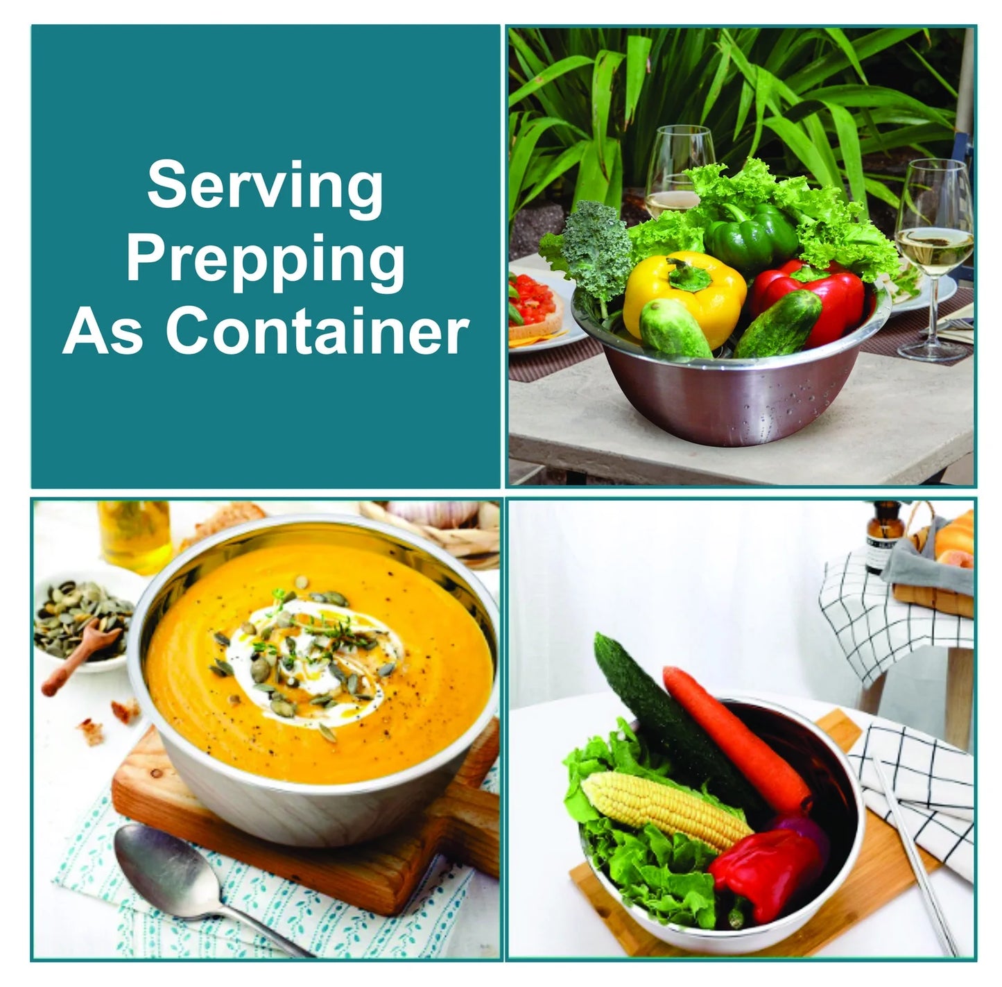 Versatile 3QT Multi-Use Mixing Bowl by  - Perfect for Prepping, Serving, and Storage!