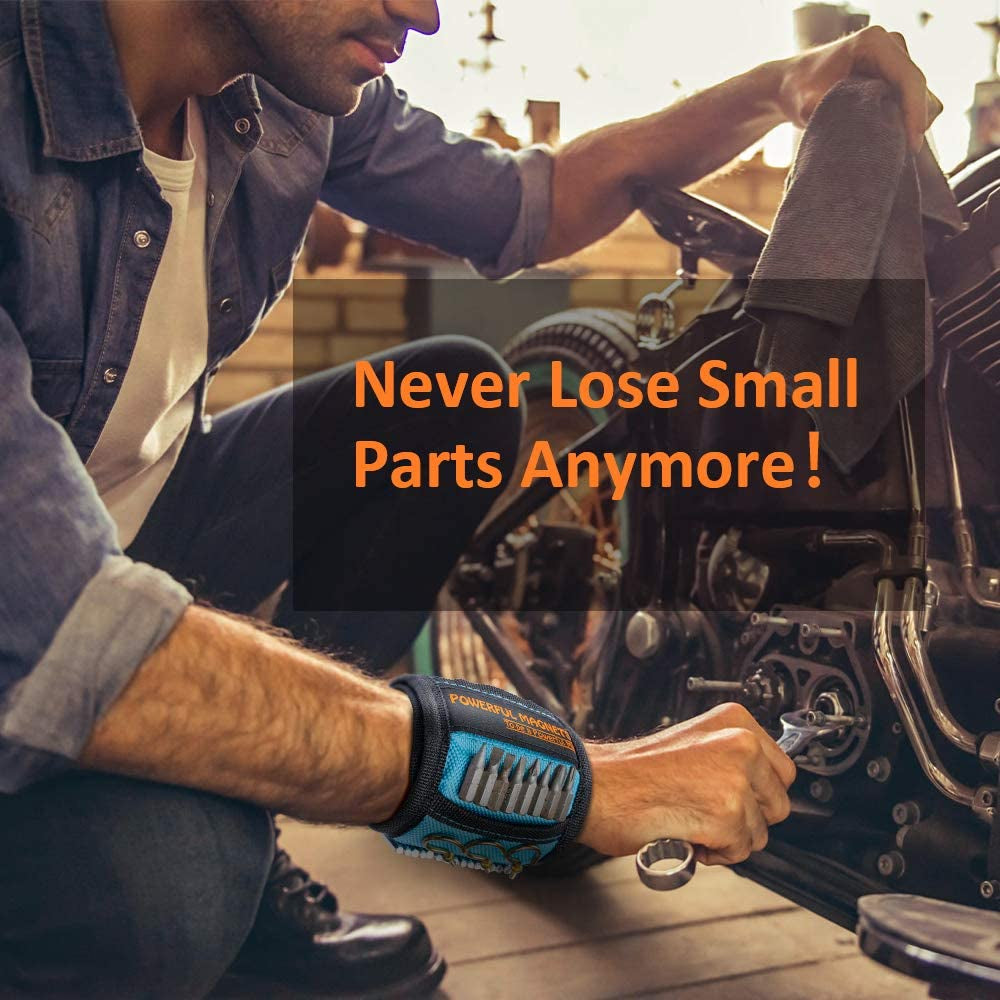 Ultimate Magnetic Wristband Tool Holder - 15 Powerful Magnets for Screws, Nails & Drill Bits - Perfect Stocking Stuffer for DIY Enthusiasts, Men, Women, Dads & Handymen!