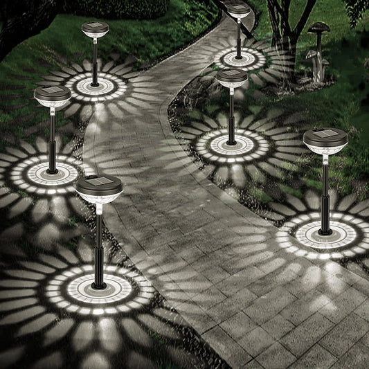 6-Pack Outdoor Solar Pathway Lights - Dual Mode Waterproof LED for Walkway, Yard, Garden, and Patio in White & Multi-Color