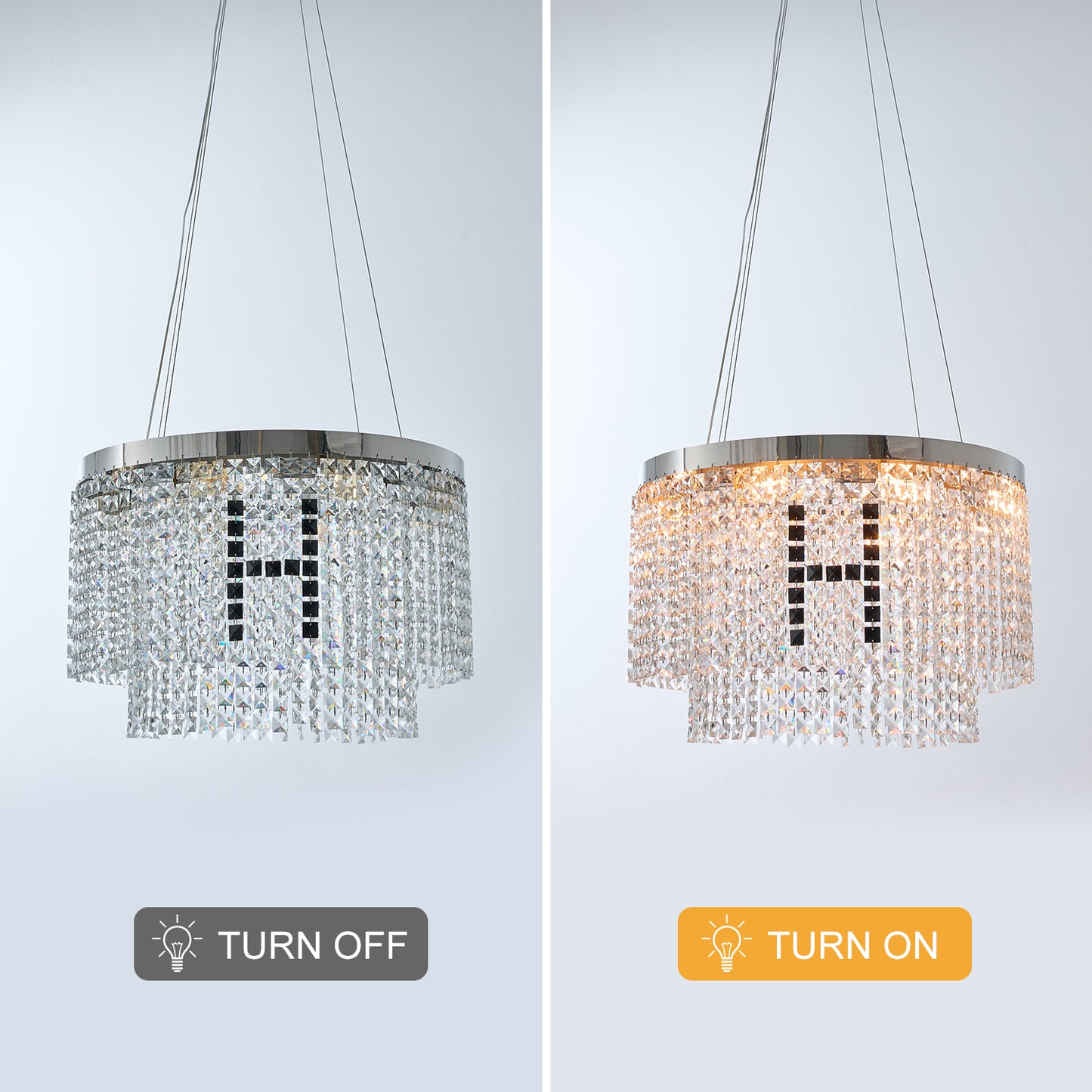 Aurelle Round Crystal Chandelier — Tiered Cristal Ceiling Light