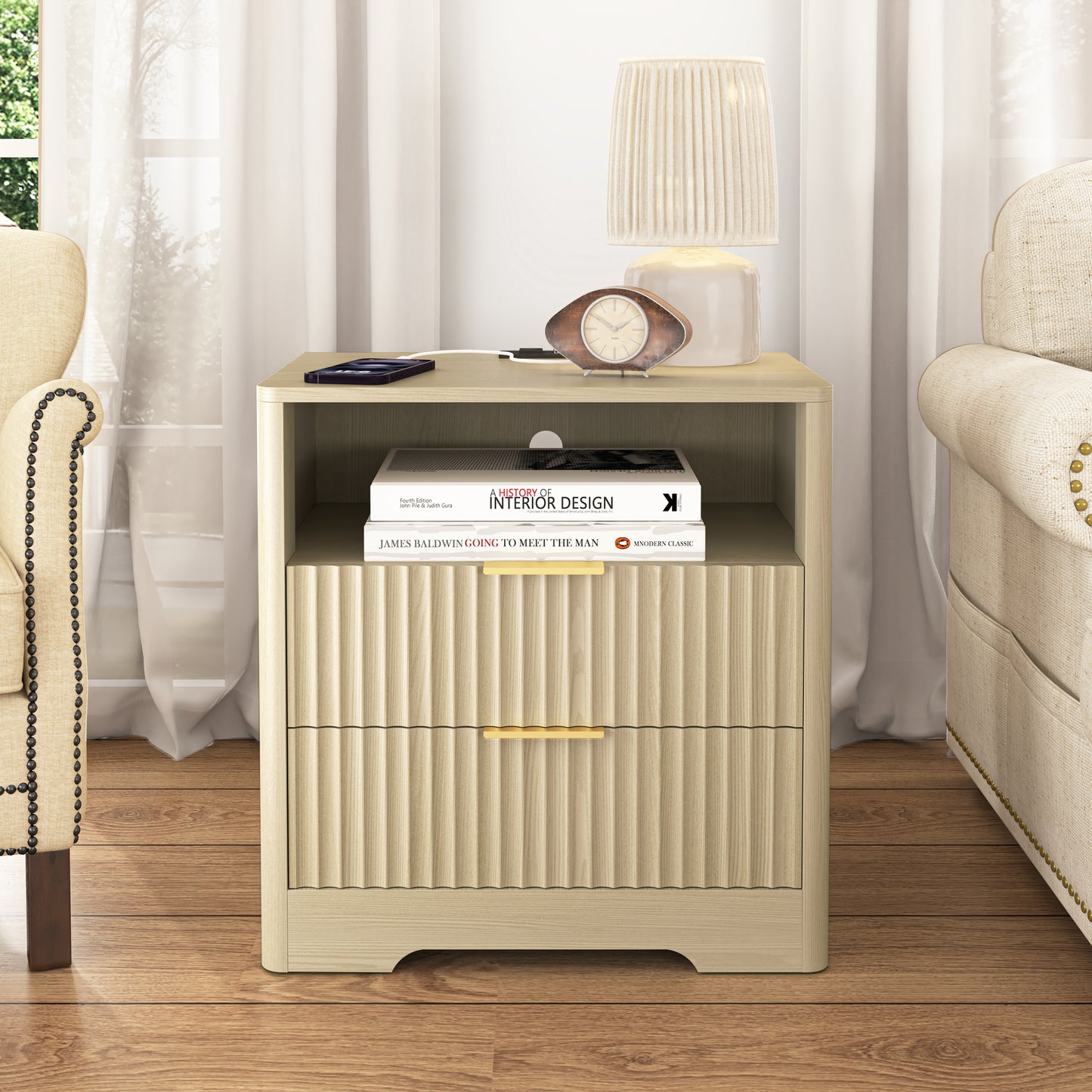 Halcyon Smart Charging Nightstand — Wireless Charge, USB & Ambient Light