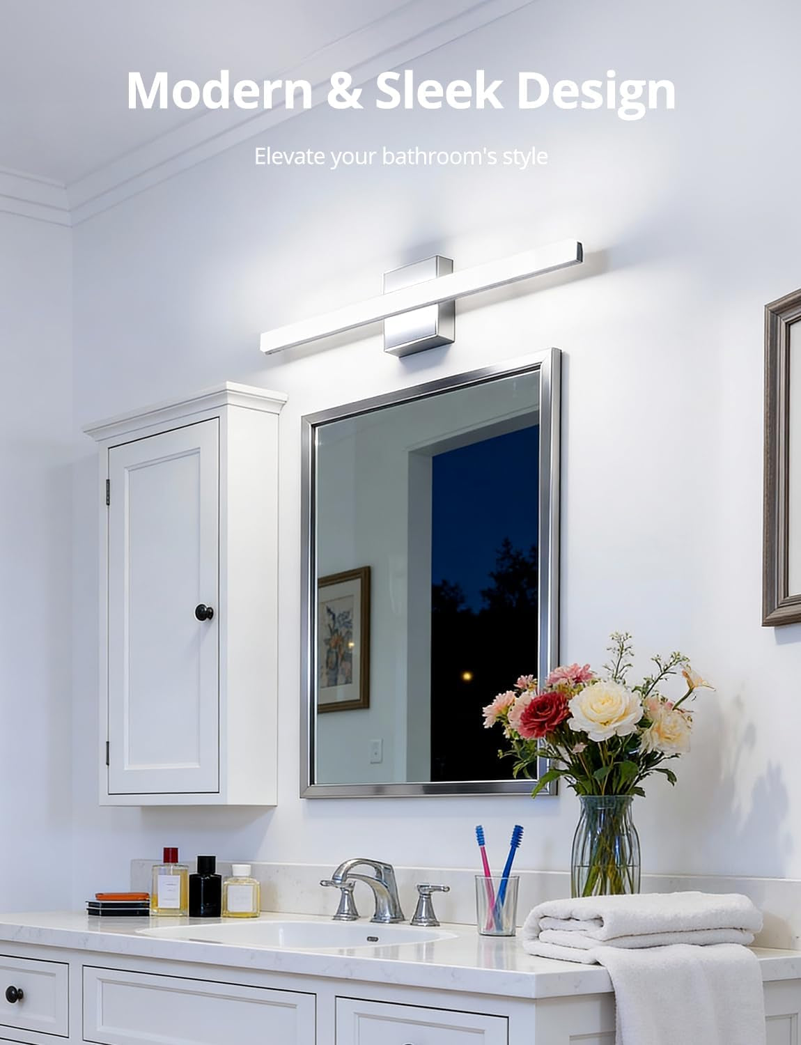 Upgrade Your Bathroom with  24-Inch LED Vanity Light Bar - Modern 14W IP44 Over Mirror Lighting in Cool White 6000K