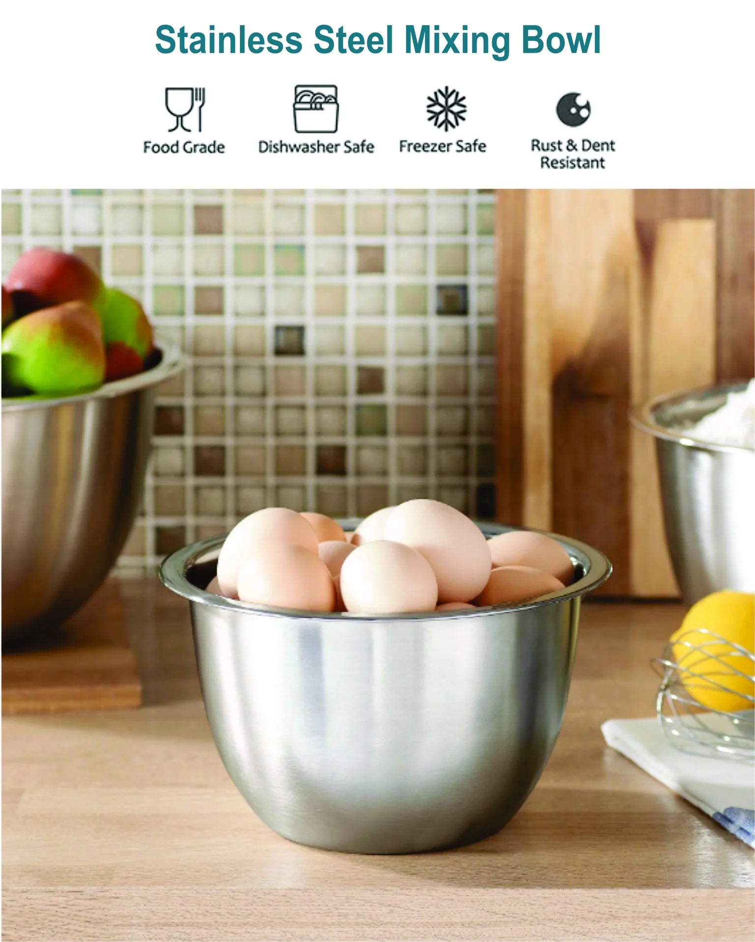 Versatile 3QT Multi-Use Mixing Bowl by  - Perfect for Prepping, Serving, and Storage!