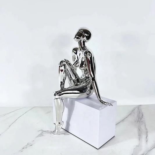 Aurelia life-size electroplated resin statement sculpture in a luxury interior – CasaLoom