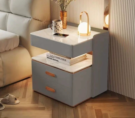 Lumière Smart Bedside Cabinet — Wireless Charging Nightstand