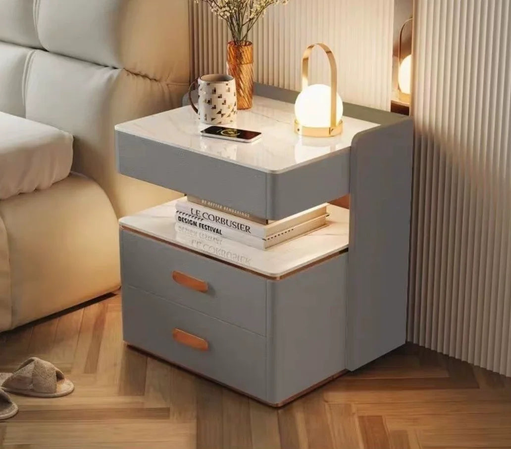 Lumière Smart Bedside Cabinet — Wireless Charging Nightstand