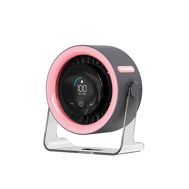 Set of 2 Portable USB Rechargeable Desk Fan – 100-Speed Digital Display Ultra-Quiet Wall-Mountable Cooling Fan